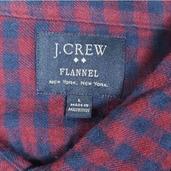 J. Crew Factory Flannel Plaid Button Down Long Sleeve Shirt Men's L - Picture 5 of 7